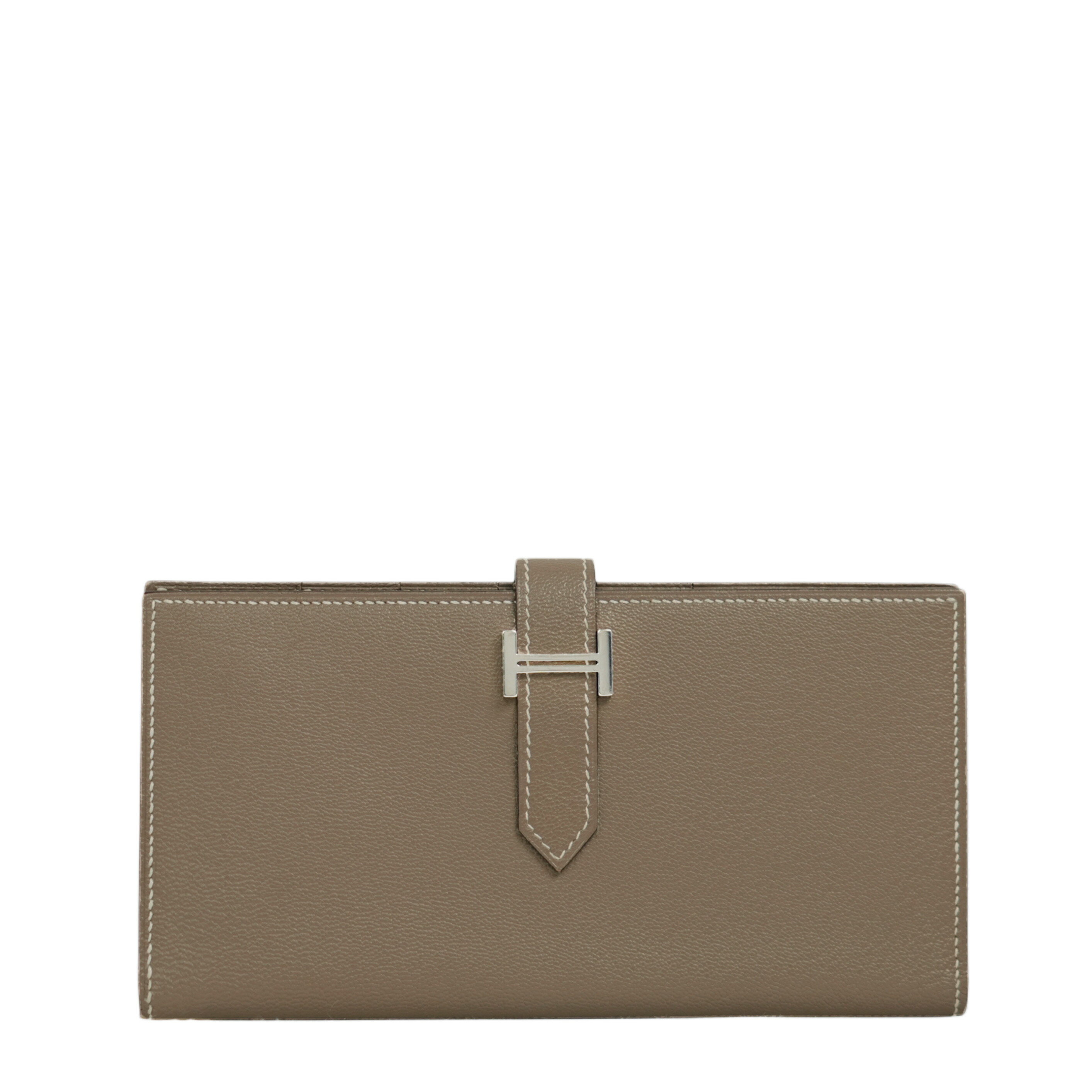  HERMES エルメス ベアン デュプリ 長財布 グレー シルバーレザー ヴィンテージ Bearn Dupli Long Wallet
