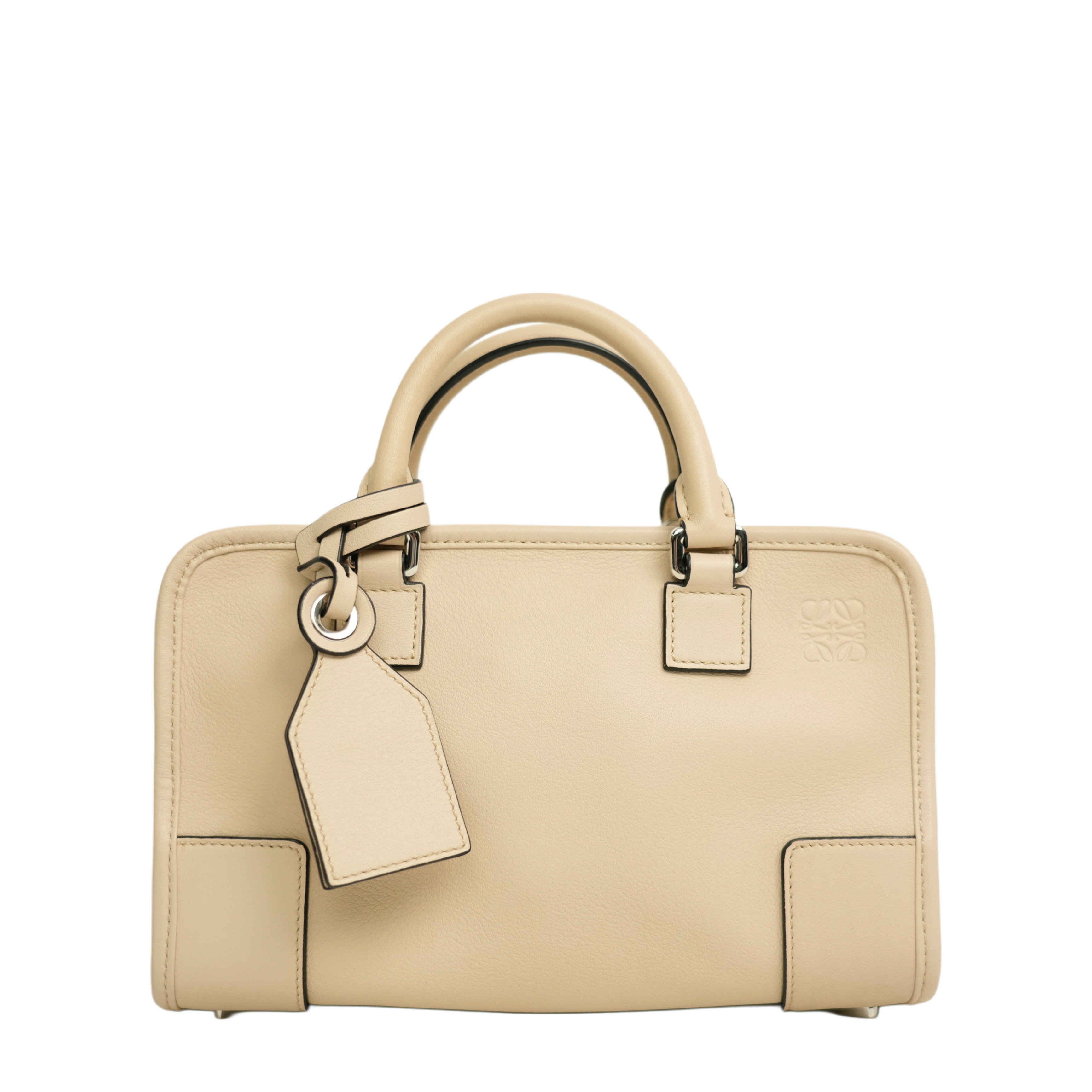 【マラソン5/9 20時〜P5倍＆クーポンあり】【中古・VINTAGE】 LOEWE ロエベ アマソナ23 ハンドバッグ ベージュ シルバレザー ヴィンテージ Amazona 23 Handbag