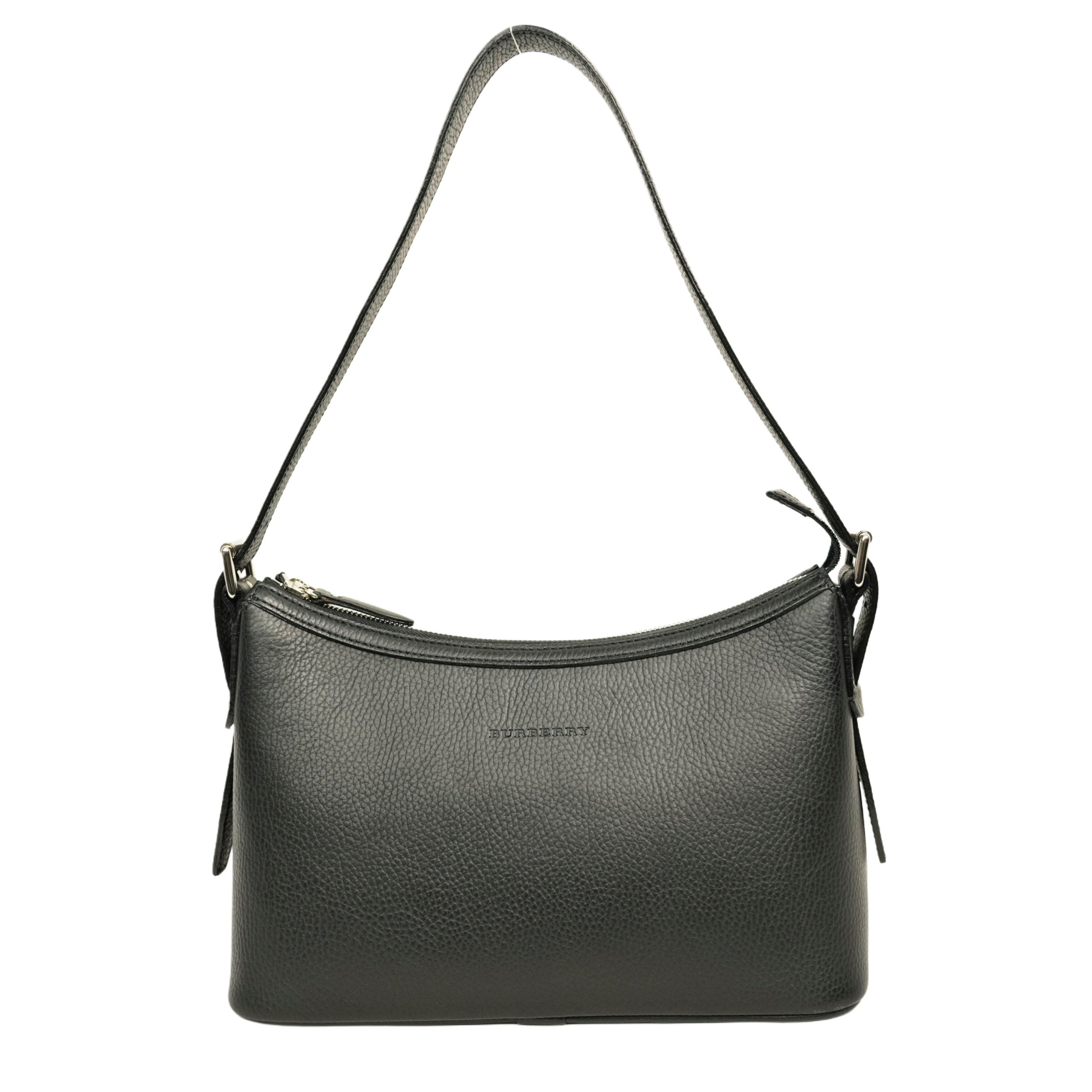【中古・VINTAGE】BURBERRY バーバリー ショルダーバッグ ブラック シルバー レザー ヴィンテージ Shoulder Bag