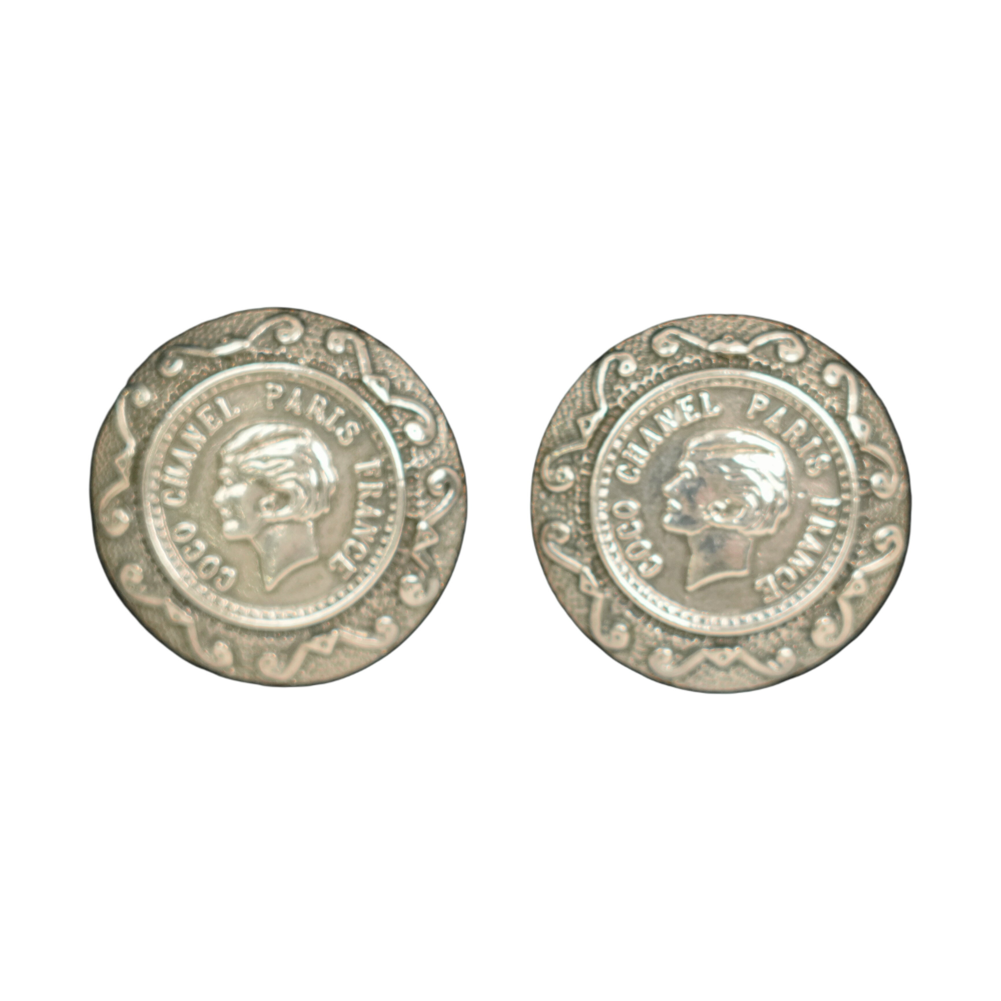  CHANEL シャネル マドモアゼル イヤリング シルバーメッキ ヴィンテージ Mademoiselle Earrings