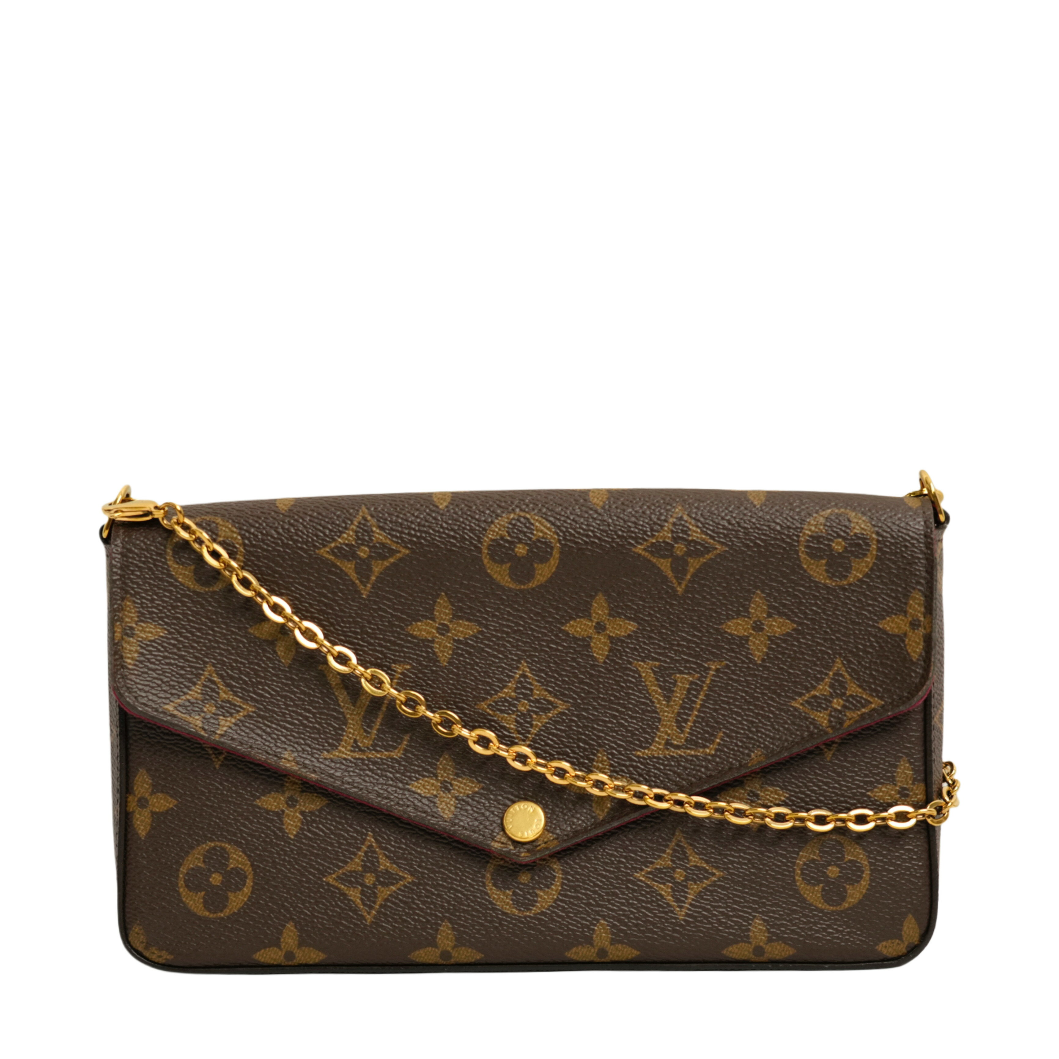  LOUIS VUITTON ルイヴィトン モノグラム ポシェット フェリシー ショルダーバッグM81896 ブラウン レッド ゴールド ヴィンテージ Monogram Pochette Felicie Shoulder Bag M81896