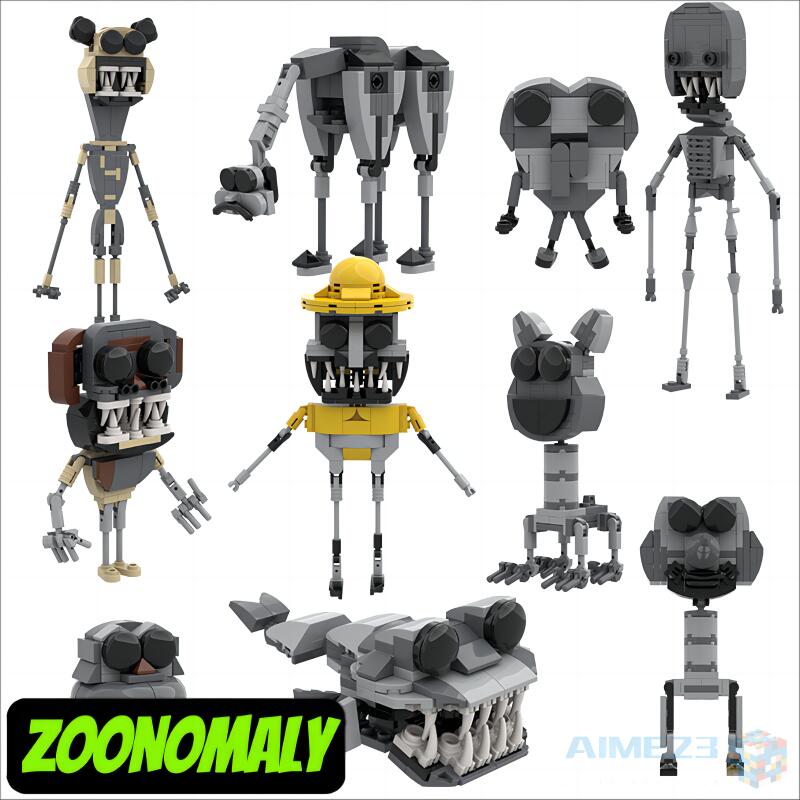 【Zoonomaly lego：10-piece set!】ズーノマリー レゴ 互換 10点セット 怪物 動物園 steam lego 恐怖ゲーム 周辺グッズ モデル おもちゃ 収納袋1枚 ブロック外し1本 ハロウィンクリ スマスギフト