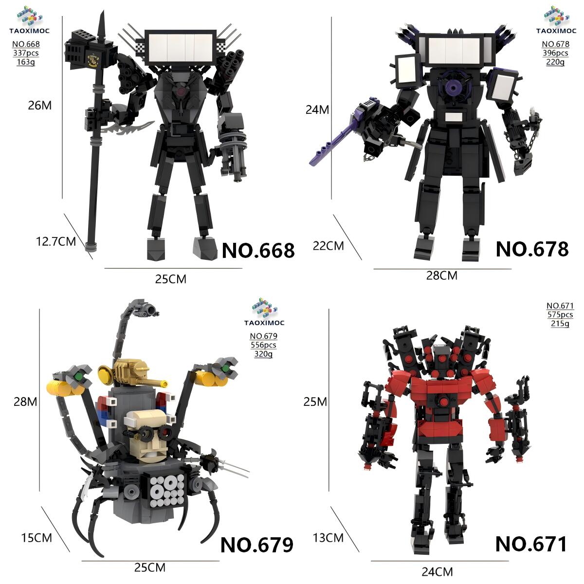【2026年新品！】【Skibidi toilet lego！タイムサービス：Lego Blind Bags*1！】レゴ 互換 ミニフィグ スキビディ・トイレ タイタンシリーズ スピーカーマン/TVマン/モニターマン/クロックマン LEGO ミニフィギュア ブロック おもちゃ 収納袋1枚 ブロック外し1本 - Image 3