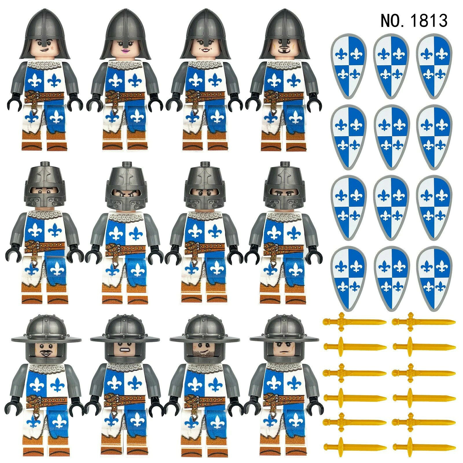 Rakuten - レゴ 互換 ミニフィグ 古代ローマの兵士将校12人レゴ 互換 LEGO ミニフィギュア ブロック おもちゃ キッズ 子ども 送料無料 知育玩具 組み立て 誕プレ（1813A+1602D-1）