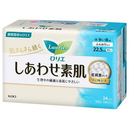 花王 ロリエ しあわせ素肌 多い昼用22.5cm 羽なし 24個