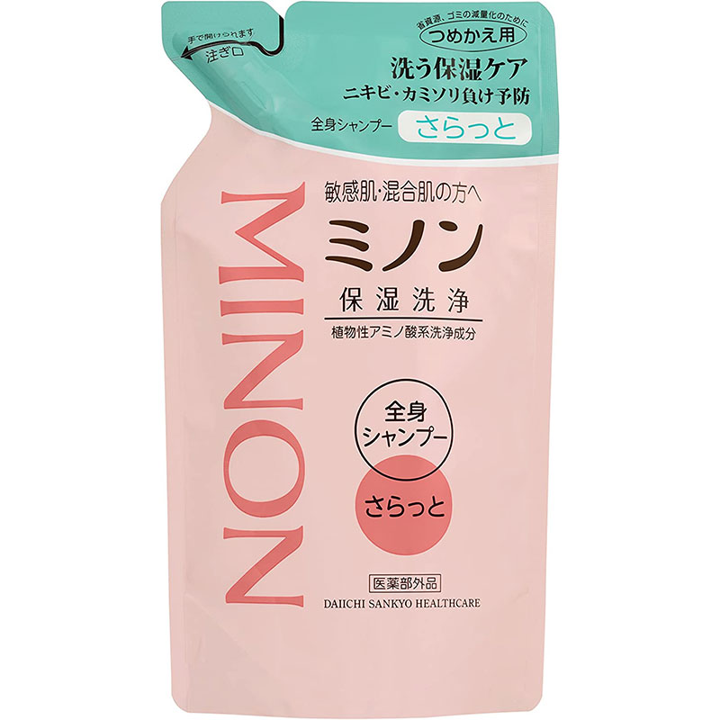 ●製薬会社が皮膚科学に基づいて開発した低刺激性処方 ●肌あれ防止成分配合 ●微香性(グリーンティー) ●アレルギーの原因物質を極力カット ●弱酸性 【成分】 有効成分：グリチルリチン酸2K その他の成分：ヤシ油脂肪酸アシルDL-アラニンTEA液、ヤシ油脂肪酸N-メチルエタノールアミド、ラウリルヒドロキシスルホベタイン液、ジステアリン酸グリコール、DPG、ヤシ油脂肪酸アミドプロピルベタイン液、イソプレングリコール、トリイソステアリン酸POEソルビタン、キサンタンガム、塩化ジメチルジアリルアンモニウム・アクリルアミド共重合体液、グリシン、アルギニン、ジエチレントリアミン5酢酸5Na液、クエン酸、安息香酸Na、パラベン、香料 【使用方法】 ・タオル等にお湯を含ませ、本品の適量をよく泡立てて皮膚を洗浄し、よくすすいで下さい。 毛髪・頭皮を洗う場合は、水またはお湯でしめらせて本品を適量つけ洗浄し、よくすすいでください。 【注意事項】 ・肌に異常が生じていないかよく注意してご使用ください。使用中に、赤み、はれ、かゆみ、刺激、色抜け(白斑等)や黒ずみ等の異常があらわれた場合、使用した肌に直射日光があたって同様の異常があらわれた場合は、使用を中止し、皮膚科医にご相談ください。使用を続けると症状を悪化させることがあります。 ・傷やはれもの、湿疹等、異常のある部位には使用しないでください。 ・目に入ったときは、ただちに洗い流して下さい。 ・乳幼児の手の届かない所に保管して下さい。 ・極端に高温又は低温の所、直射日光の当たる所には保管しないでください。 【お問い合わせ先】 第一三共ヘルスケア株式会社 〒103-8234 東京都中央区日本橋3-14-10 TEL：0120-337-336 ＜受付時間＞9:00〜17:00（土、日、祝日、当社休日を除く) ・広告文責：株式会社アイミラ TEL：048-940-5748 ・内容量：380ml&#9656;&#9656;ゲリラセールや&#9666;&#9666;ここだけのお得情報も！&#9656;&#9656;メルマガ登録&#9666;&#9666; &#9656;&#9656;セール開始や&#9666;&#9666;ポイント UPをお知らせ！&#9656;&#9656;お気に入り登録&#9666;&#9666;