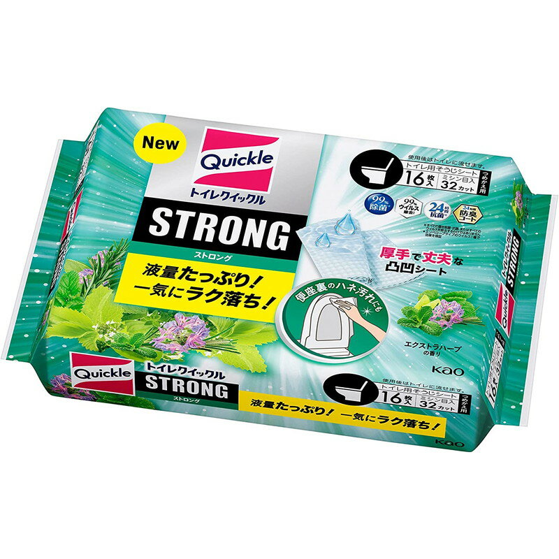 花王 トイレクイックル ストロング エクストラハーブの香り つめかえ用 16枚