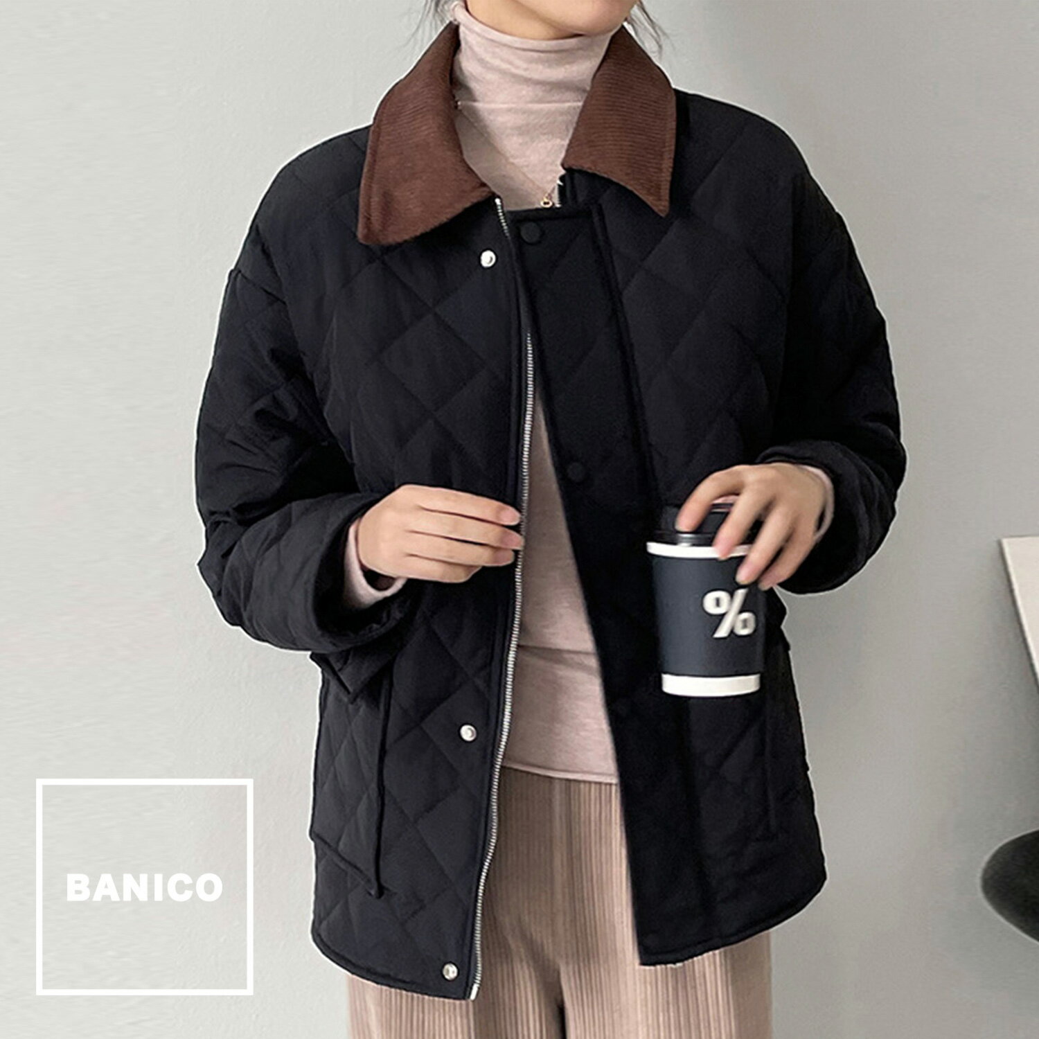 Rakuten - キルティングジャケット レディース 中綿 あたたか キルティング アウター 秋冬 コーデュロイ 襟 あったか 暖か 韓国 ライク オルチャン 綺麗め 大人 【大人デザイン中綿キルティング】