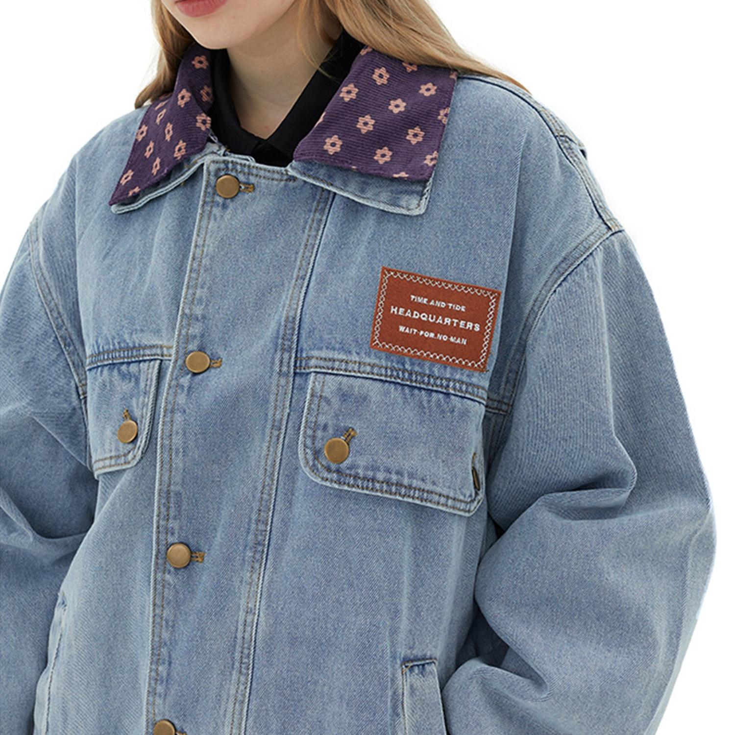 デニムジャケット メンズ レディース デニム ジャケット Gジャン アウター ユニセックス 春 秋 冬 衿取り外し 韓国 ライク おしゃれ ストリート GEN×DER 【衿が取り外し可能】