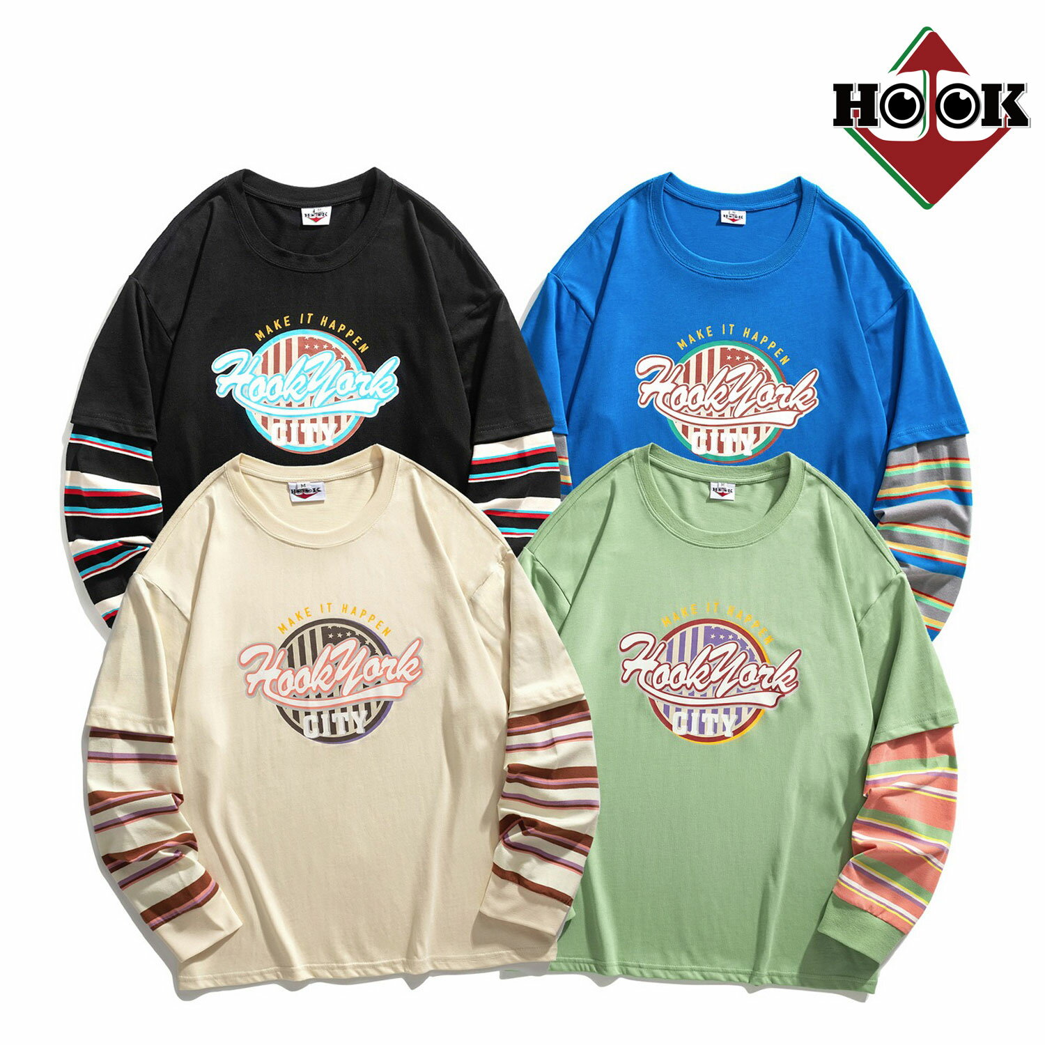 tシャツ メンズ 半袖 綿 コットン 綿100％ 英字 プリント お揃い 春 夏 ビッグシルエット メンズ レディース ビッグtシャツ オーバーサイズ ユニセックス 韓国ライク オルチャン アメカジ アメカジtシャツ ストリート【HOOK】のサムネイル