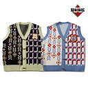 ベスト メンズ ニット Vネックニット セーター お揃い ビッグシルエット メンズ レディース オーバーサイズ ユニセックス 韓国 ライク アシンメトリー 前開き ペアルック チェック 花 古着 ストリート【HOOK】