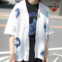 【クリアランス価格★】 サマーニット ニット 夏 涼感 夏ニット 羽織り アロハ風 メンズ レディース 半袖 トップス おしゃれ 半袖シャツ アロハ オーバーサ...