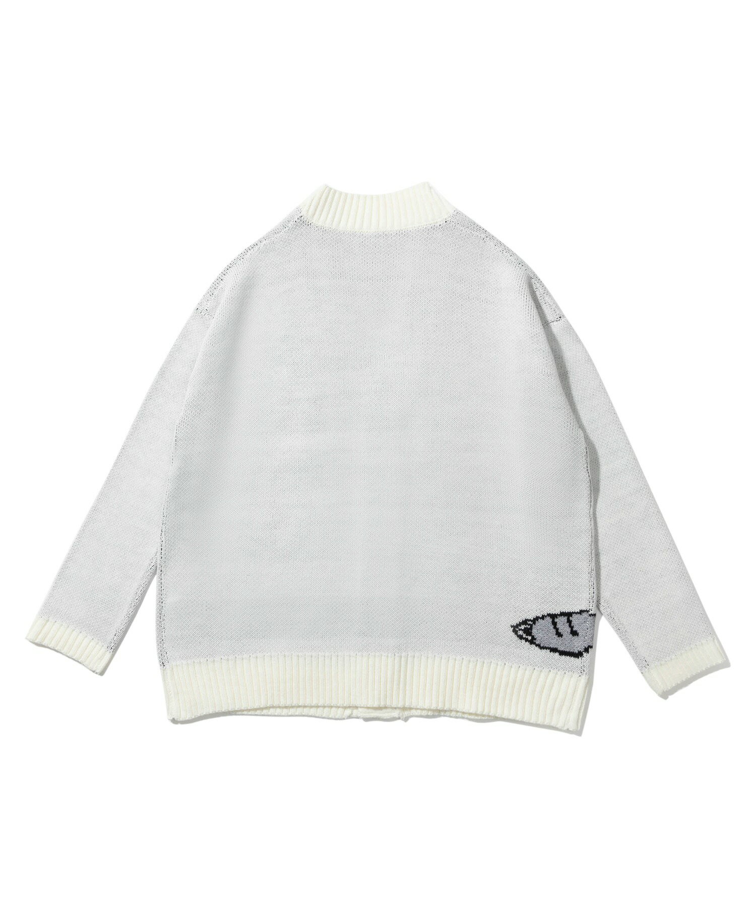 カーディガン メンズ レディース ニットカーディガン セーター カップル ペアルック お揃い 服 春 秋 ビッグシルエットオーバーサイズ ユニセックス 韓国ライク オルチャン ネコ 猫 イラスト ストリート【HOOK】 3