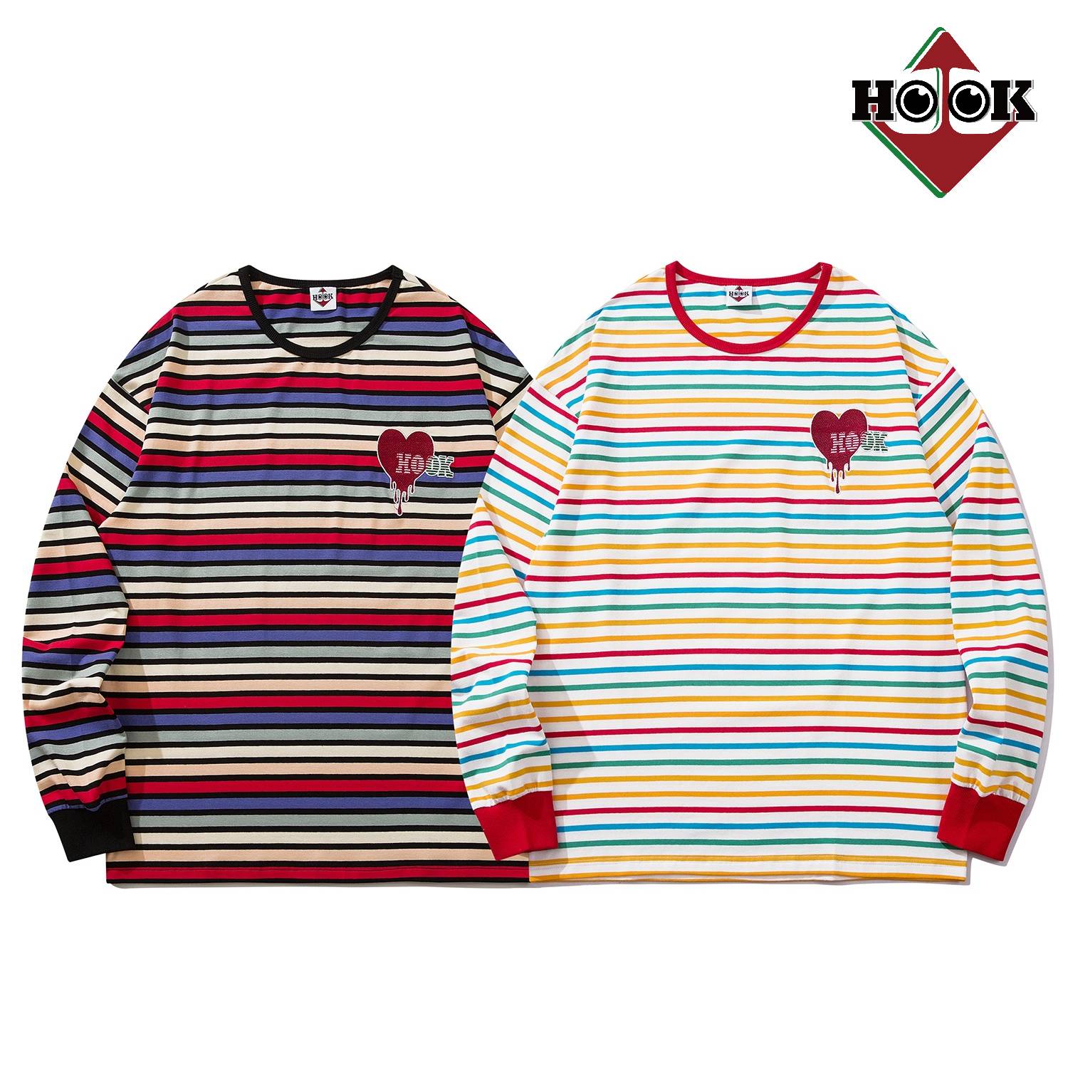 長袖tシャツ tシャツ メンズ 長袖 綿 コットン 綿95％ お揃い 服 春 夏 ビッグシルエット メンズ レディース ビッグtシャツ ロングtシャツ オーバーサイズ ユニセックス 韓国ライク ストリート【HOOK】のサムネイル