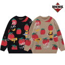 【2025AW】ニット セーター メンズ レディース 冬 ニットトップス ペアルック お揃い ビッグシルエットオーバーサイズ ユニセックス 韓国 ライクトマト柄...