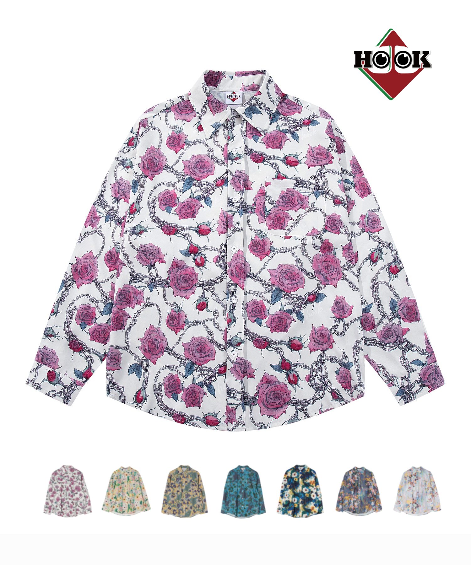 【15%OFF】【2024NEW★】 シャツ メンズ 長袖 秋 春 冬 秋冬 柄シャツ 花 フラワー おしゃれ 猫 レトロ 長袖シャツ オーバーサイズ 韓国ライク ユニセックス レディース 総柄 ヴィンテージ ストリート Yシャツ アメカジ 古着風【HOOK】のサムネイル