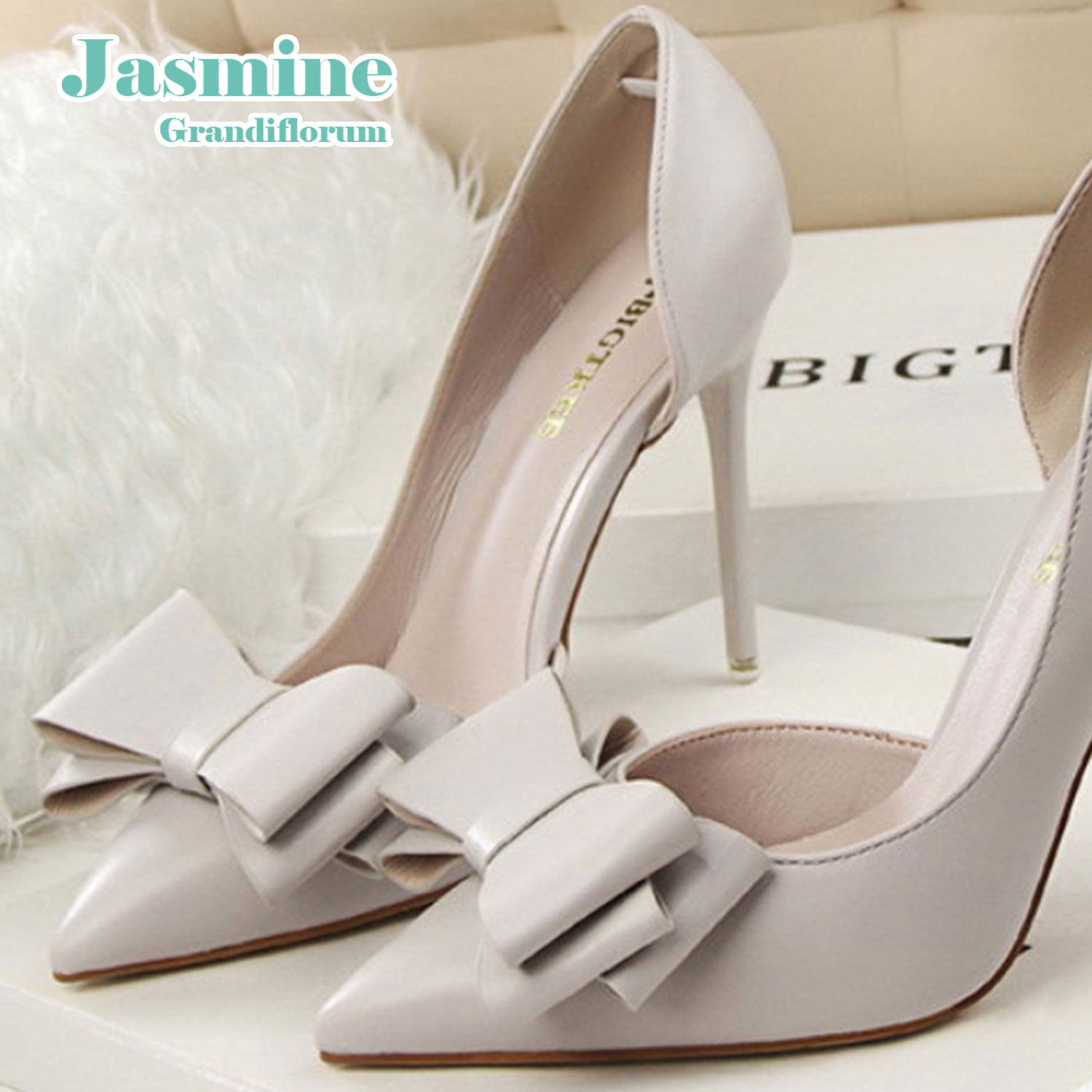 結婚式 パンプス ヒール ハイヒール ピンヒール ヒールパンプス パーティー ヒール10.5cm リボン ポインテッド セクシー 大人 ドレス イベント エレガント 大人 【ヒール10.5cmサイドオープンパンプス】のサムネイル