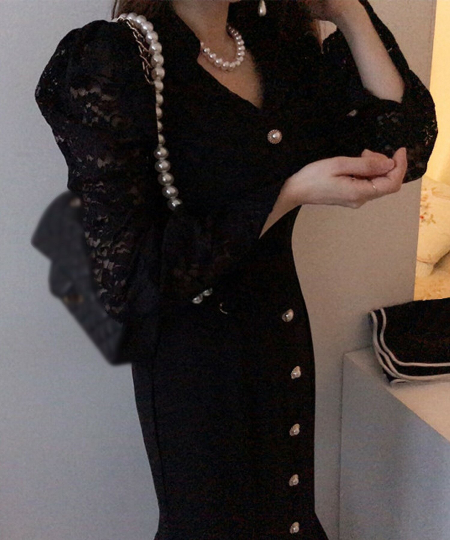 マーメイド ロングワンピース レディース マーメイドワンピース レース マーメイド 韓国 ライク 長袖 ロングスカート 結婚式 二次会 パーティー 上品 綺麗め 韓国 オルチャン かわいい ジャスミン 大人 【レディタイトなセットアップ】