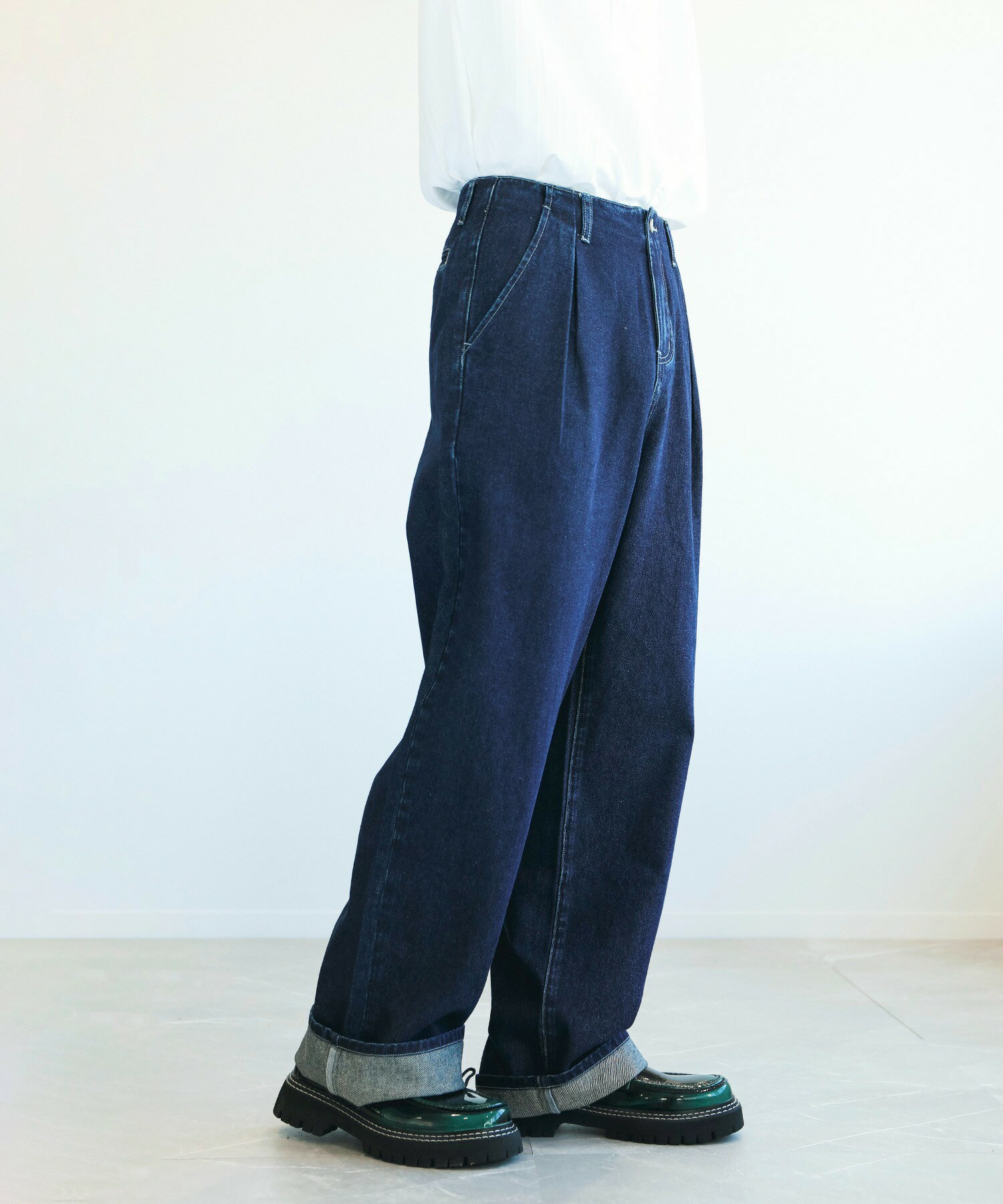 ワイドデニム メンズ ストレート デニム ワイド おしゃれ パンツ 綿70％ オールシーズン 春 夏 秋 冬 ボトムス メンズパンツ ズボン ワイドパンツ 韓国 ライク レディース 【ヴィンテージライクなストレートデニム】 2