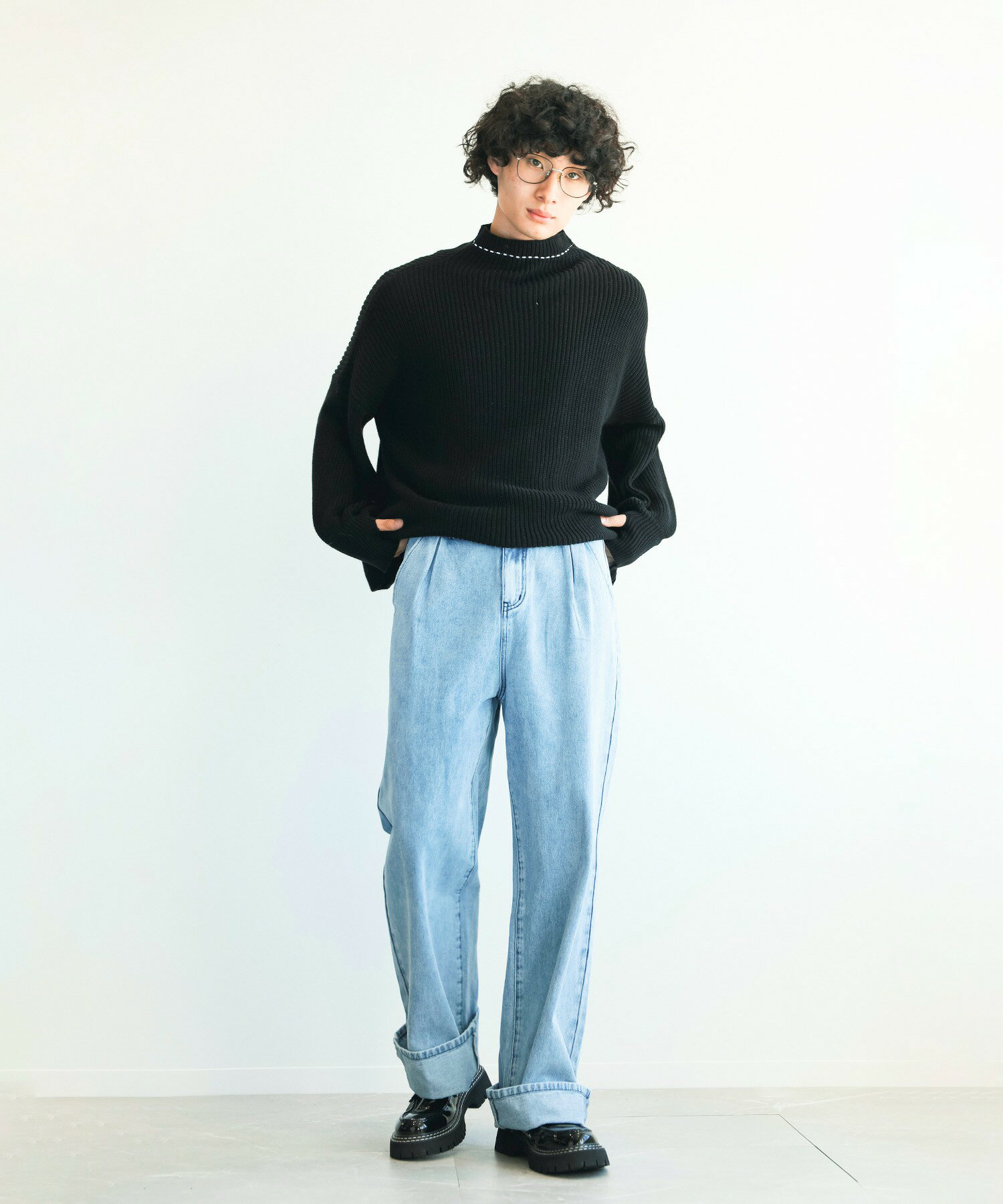 ワイドデニム メンズ ストレート デニム ワイド おしゃれ パンツ 綿70％ オールシーズン 春 夏 秋 冬 ボトムス メンズパンツ ズボン ワイドパンツ 韓国 ライク レディース 【ヴィンテージライクなストレートデニム】 3