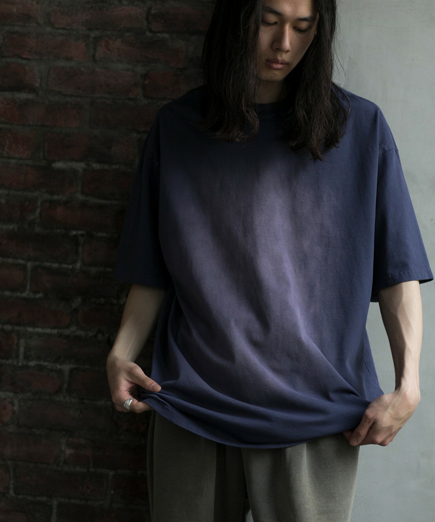 【OMBRE FADE COTTON TEE】tシャツ メンズ 半袖 シンプル カットソー 綿100％ 半袖tシャツ トップス 春 夏 秋 韓国 ライク おしゃれ シンプル ベーシック デザイン【オンブレフェード加工】 2