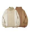 【 S'more / Ribbed stripe sweater 】 セーター スモア リブ ニット レディース メンズ ユニセックス ハーフジップ ハイネック アウトドア ウェア キャンプ ウエアトップス【 リブストライプセーター 】