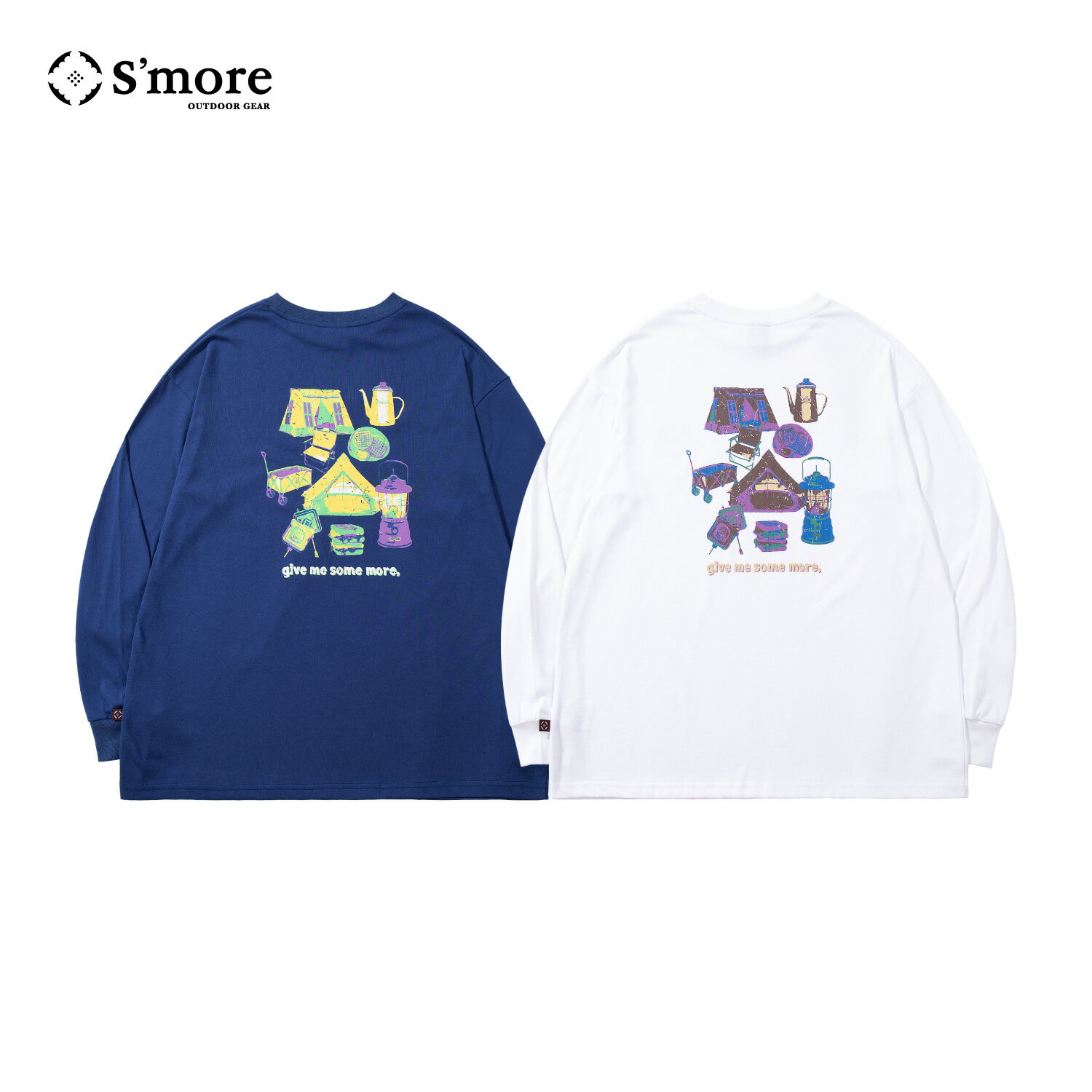 S'more Pop Color Gear Back Print Tee ポップ配色ギアバックプリントロンTEE ロンT レディース メンズ ユニセックス アウトドア カジュアル 秋冬 新作 おしゃれ