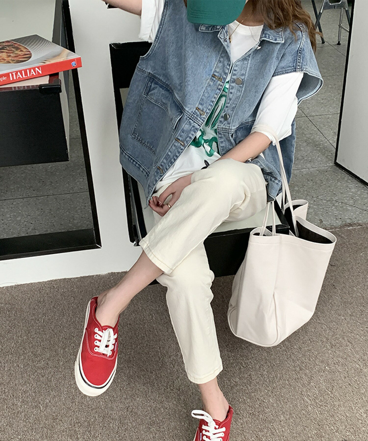 デニムベスト レディース ベスト 春夏 おしゃれ 韓国風 オルチャン ファッション オーバーサイズ ゆったり レイヤード オーバーデニムベスト ジレ トップス ノースリーブ 【韓国ライクな夏ベスト】【SS】 2