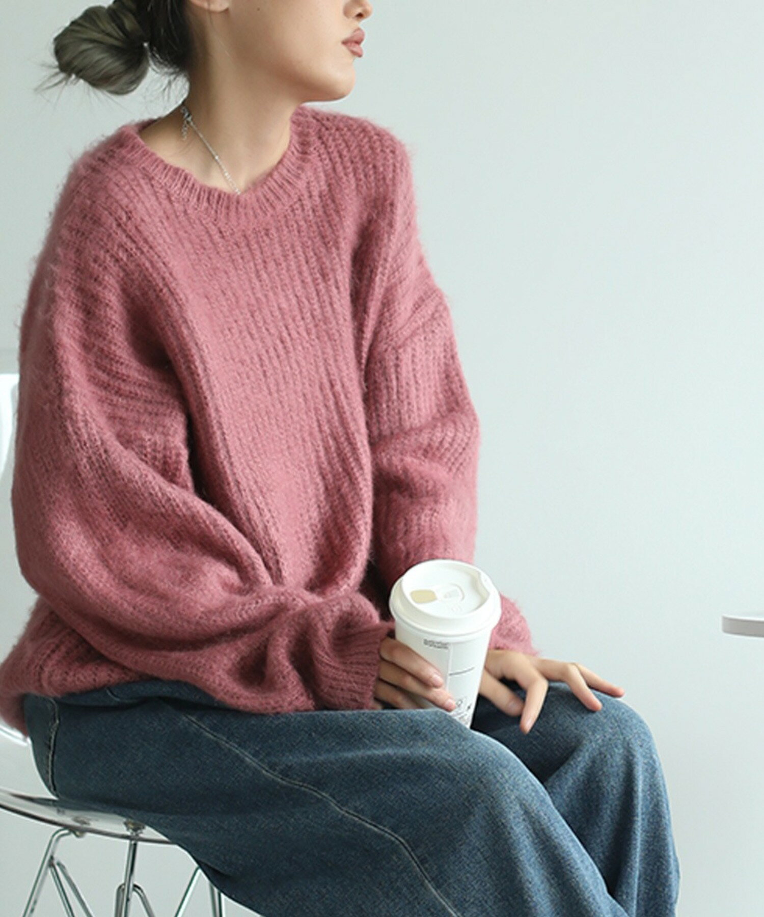 古着 ニット ヴィンテージ ピンクニット モヘアニット ニットセーター mici（ミチ）の「(mici)モヘアニット（ニット/セーター）」 - WEAR