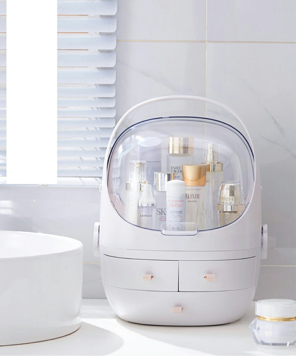 メイクボックス 大容量 コスメボックス 可愛い おしゃれ 化粧品 ボックス メイクケース 収納 スキンケア 小物入れ インテリア 防水 ピンク ホワイト 持ち運び 取って付き