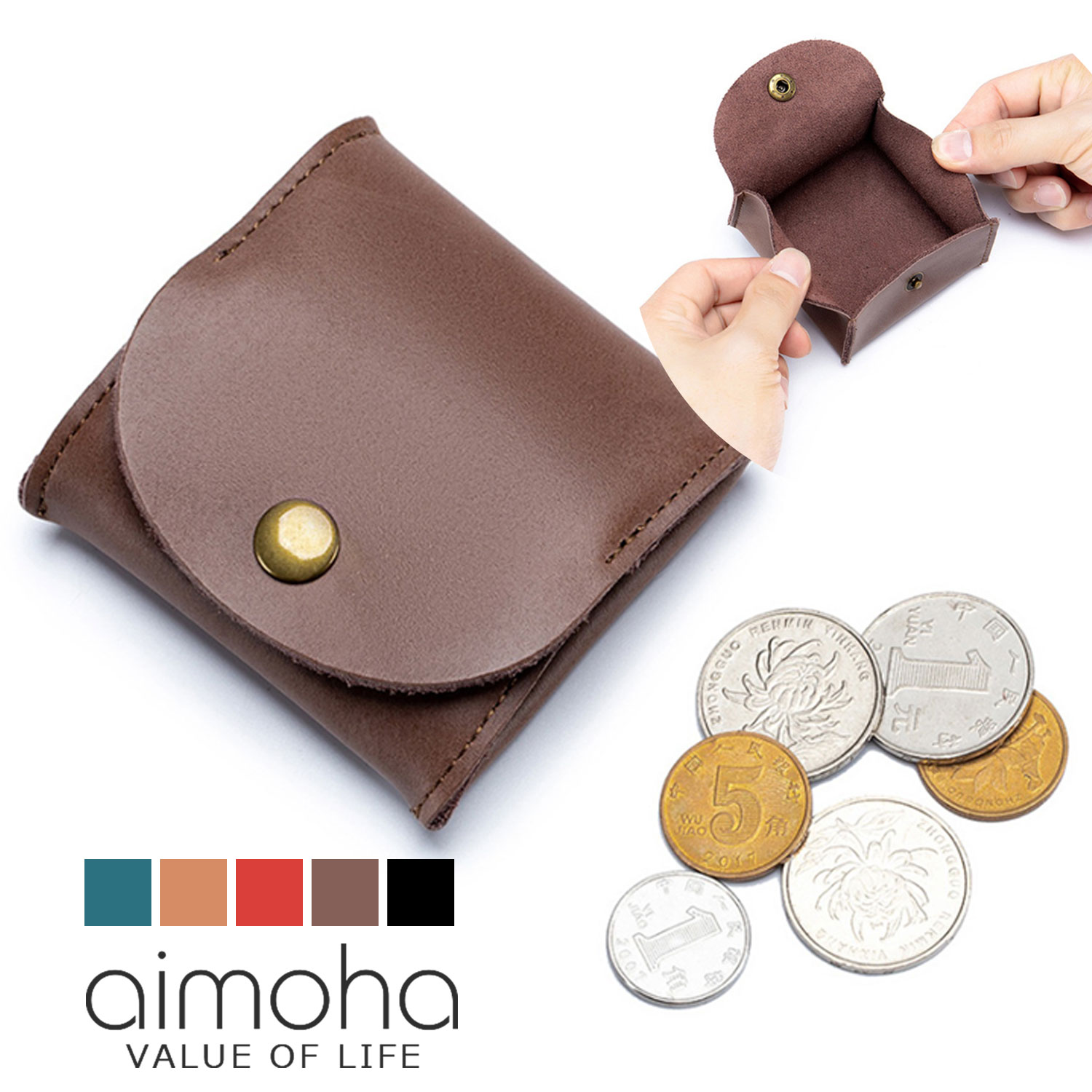 【クーポンセール10%OFF!!】コインケース 革 メンズ レディース 小銭入れ 財布 小さい ミニ財布 皮 本革 本皮 牛革 ボックス型小銭入れ 小型 小さい コンパクト 見やすい 可愛い かわいい おしゃれ 7.5×8cm