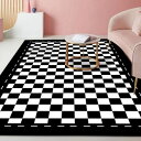 GWセール 【140x200cm】 ラグマット おしゃれ カーペット ラグ チェック 格子 可愛い かわいい 韓国 インテリア チェッカーボード 室内マット 玄...