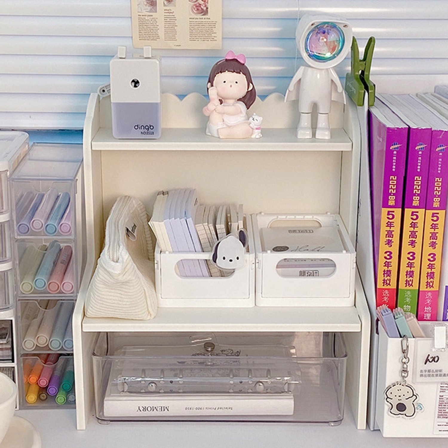 小物収納 ラック メイクボックス コスメボックス 可愛い おしゃれ 卓上 小物入れ ペン立て 化粧品 ボックス メイクケース 収納 スキンケア インテリア 文房具 メイクブラシ シンプル 【組み立て式】 【ラッピング不可】