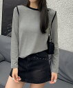 5倍POINT 25%OFFT&【2025NEW】 【Aimoha】ラインデザインシンプル長袖Tシャツ レディース シンプルカジュアル ラインデザイン 高品質素材 快適な着心地 オールシーズン着用可能 日常 おしゃれ