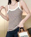 5倍POINT 25%OFFT&【2025NEW】 【Aimoha】ボーダー柄タンクトップ レディース フィット感シルエット 柔らか素材 快適な着心地 シンプルカジュアルスタイル 日常 おしゃれ