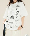 【2025NEW】【HOOK for girls】レースリボンデザインTシャツ レディース 総柄プリント レース&リボンアクセント ゆったりシルエット 甘辛ミックス 日常 おしゃれ(4)