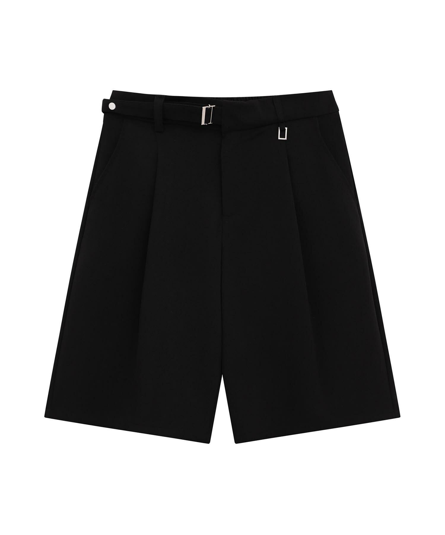 Rakuten - 【2025NEW】 【aimoha men】調節ベルト付きタックショートスラックスパンツ メンズ ウエスト調節可能 上品なタック仕様 カジュアルからきれいめまで対応 シンプルデザイン