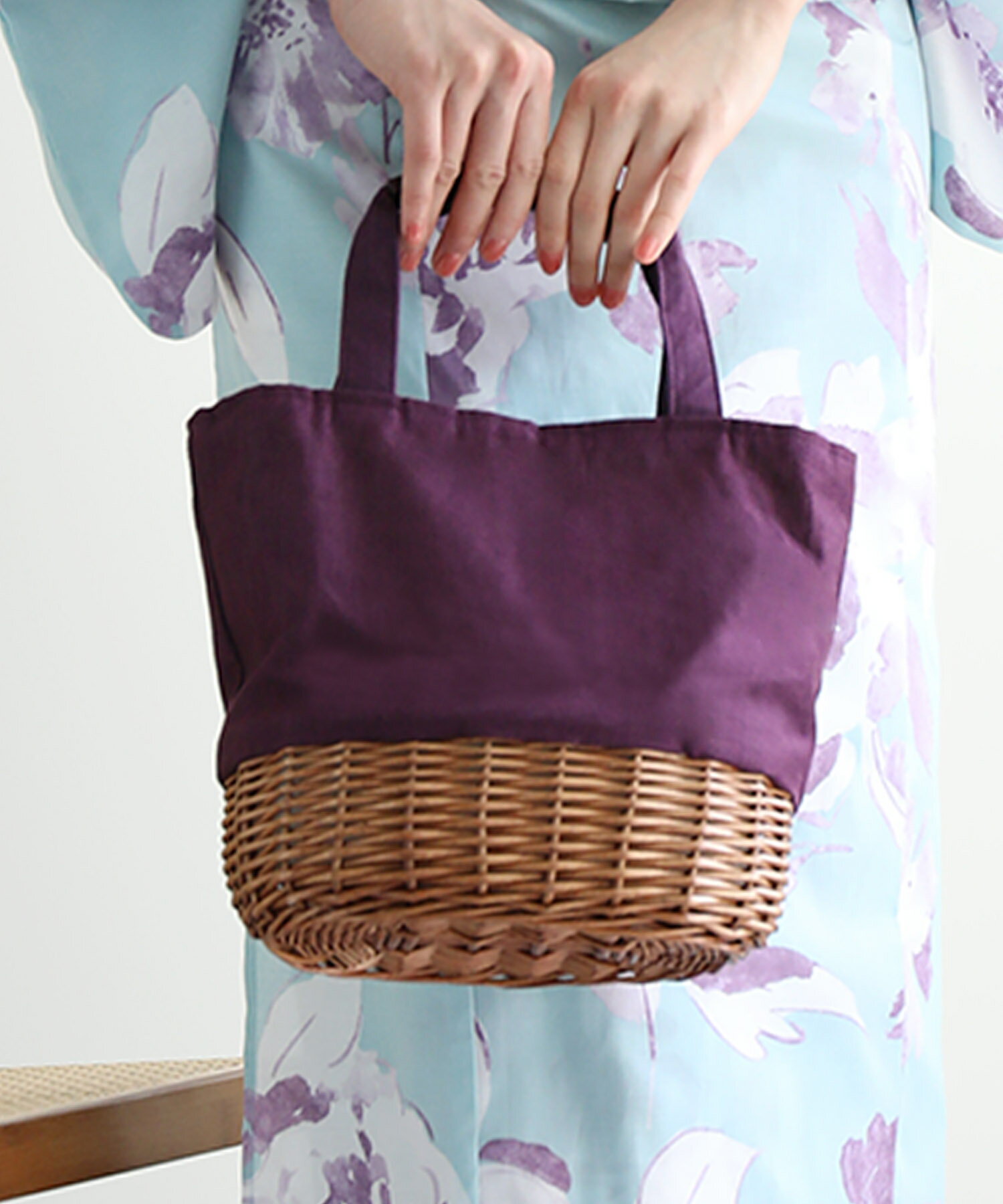 【2025NEW】 【aimoha】籠型ドット模様巾着 レディース 浴衣用 ハンドバッグ 籠デザイン ドット柄 巾着仕様 収納力抜群 おしゃれ 大人..