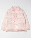 【2025AW】【HOOK】for girls リボン付き中綿フードジャケット】 ふわふわ感 着やすい おしゃれ ふゆ 上着 リボン付き 綿 フード ダウン ダウンジャケット