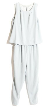 ジョーゼットノースリーブオールインワン/セットアップ風 オールインワン トップス ボトムス ボトム ノースリーブ Aライン ロンパース 上下セット ジョーゼット ウエストゴム サロペット きれいめ 綺麗 結婚式 二次会 パーティー フォーマル レディース レディス