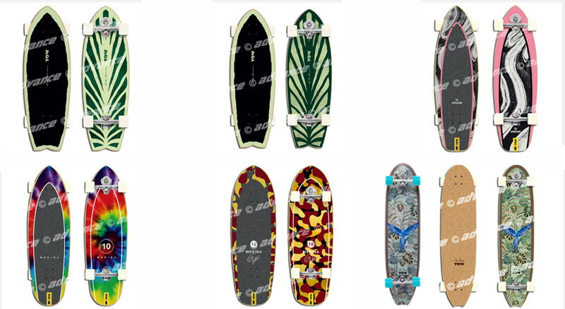 YOW SURF SKATEはスペイン発のストリートスタイルサーフスケートブランドです。 YOW（Your Own Wave)の略であなただけの波をテーマに掲げ、いつどんな時でも「サーフィンをしたい！」と気持ちを叶えてくれます。 YOW SURF SKATEに使用されている、YOW SYSTEMは時間をかけて研究と工夫重ね独自に開発されたシステムです。 その動きはストリートでのサーフィンにマッチし、街中でのサーフィンを実現しました。 YOW SYSTEMは従来のトラックのベースに取り付けるシステムで、ノーズ側のトラックとデッキに間に入ります。 YOW SYSTEMを入れる事で、ノーズ側のトラックは横方向にスライドし、波に乗っている動きを実現しました。 各モデルによって横方向にスライドする硬さは2パターン！　S4、S5とあります(モデルによりトラックは決まっています）。 S4は柔らかく、アクションを起こしやすいパフォーマンスボード、S5はパワフルなマニューバーラインを描けます。 付属のボルトを取り付ける事で従来のスケートボードと同じトラックの動きに変わり、1つで2パターンの乗り味を楽しめます。 コンプリートに使用されているトラックはCALIBER TRUCK使用。世界中のロングボーダーやダウンヒラーが使用しており、動き、性能ともに間違いありません。 またサーファーの方以外にも、スノーボーダーのオフトレのカービングにオススメのシステムになっています。 注）沖縄、離島など一部地域は、別途中継料が必要となる場合があります。よろしければ、今後お買い物をされるお客様への参考として、商品をご使用後、使い勝手や仕様、サービス等なんでも結構ですのでレビューを記載いただけると幸いです。ご記載を記載ください。お買求めの商品ページより記載できます。