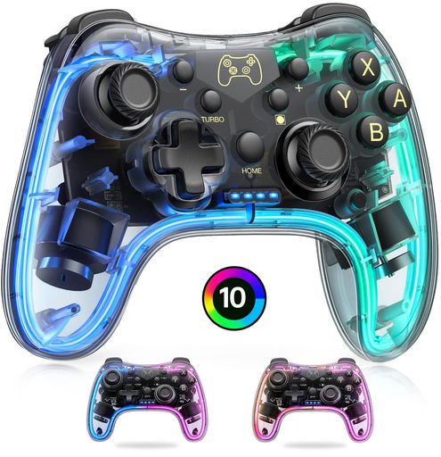 Switchコントローラー【10色RGBライト】無線スイッチコントローラーアプリ設定10色変換スリープ解除SwitchプロコンSwitchOLED対応TURBO連射6軸ジャイロセンサー二重振動proコントローラー Switchコントローラー【10色RGBライト】無線スイッチコントローラーアプリ設定10色変換スリープ解除SwitchプロコンSwitchOLED対応TURBO連射6軸ジャイロセンサー二重振動proコントローラー