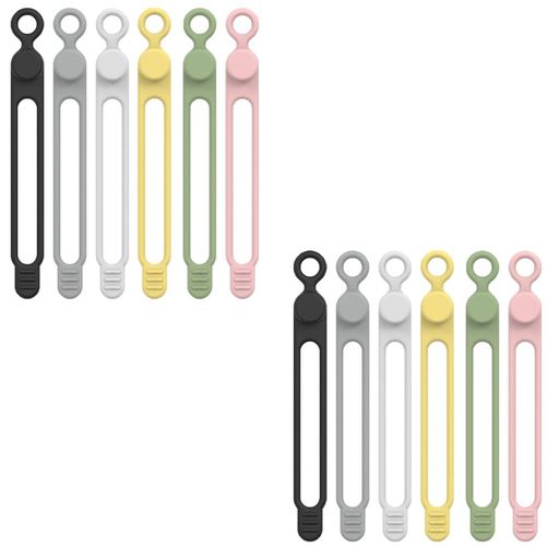 【MNWMNW】ケーブルバンドシリコン12個入りバックルデザインケーブルクリップケーブルバンドコードクリ..