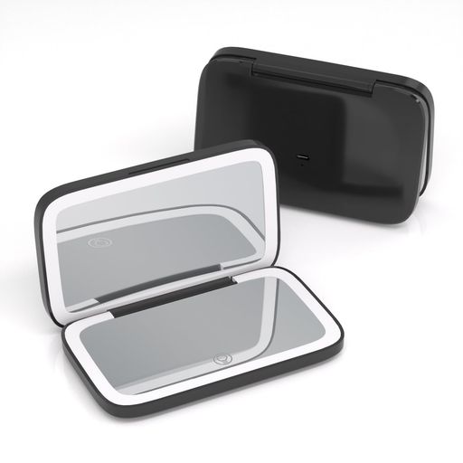 化粧鏡鏡女優ミラー5倍拡大鏡付き両面化粧鏡折りたたみ可能3色照明モード搭載明るさ調節可能メモリー機能手持ちミラーポータブル折りたたみミラー角度調整USB-C充電式旅行の必需品持…