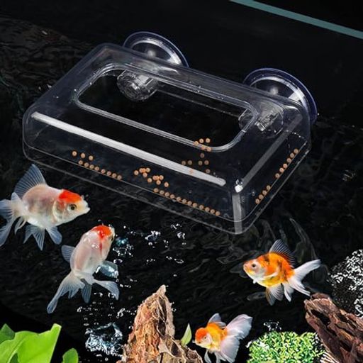 Refoiner水槽金魚給餌器餌入れ魚水槽おしゃれフィーダー給餌リング餌拡散防止リング吸盤付き水族館透明..