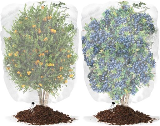 JUTOSU防虫ネット植物保護カバー2個セット防鳥ネット景観樹木防虫ネット巾着式園芸ネット花果防虫ネッ..