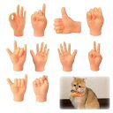 YANHUILAY 猫のおもちゃ ミニチュア指【10本セット】猫用のミニハンド 猫じゃらし 指人形 ミニ指 人気 かわいい 面白い 柔らかい 伸縮性 写真 ペッ...
