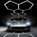 ガレージ用六角形LEDライト5個六角形ledガレージライト洗車室天井用LEDショップライト156W18720LM6500KPCプラスチック製