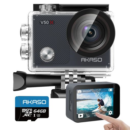 AKASO󥫥V50X4K30FPS20MP64GBMICROSD꡼դ6֤4XWIFIб...