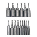 5.5MM~19MM深型ソケットレンチナットドライバービット電動ドリル用1/4インチ六角軸15本セット